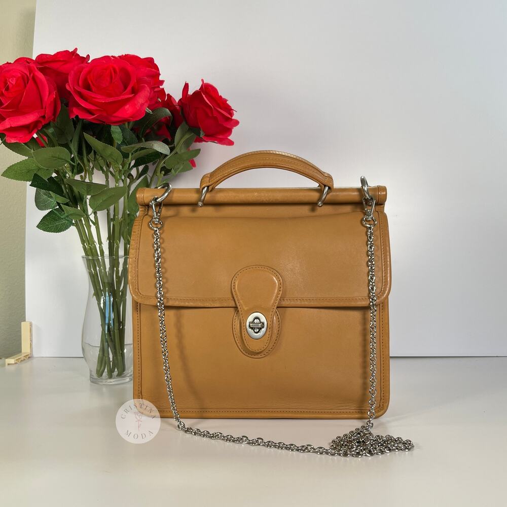Vintage Coach Willis Bag 9927 Camel 2001 with REPLACEMENT STRAP